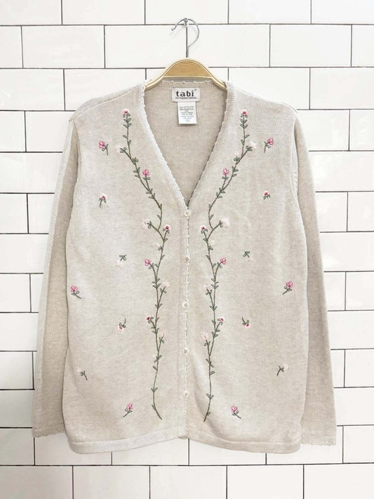 vintage 90s tabi floral knit cardigan - good market thrift store