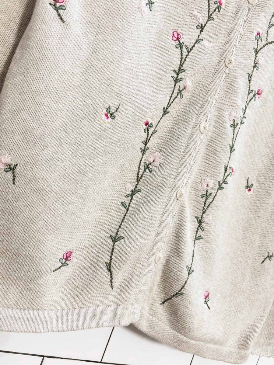 vintage 90s tabi floral knit cardigan - good market thrift store