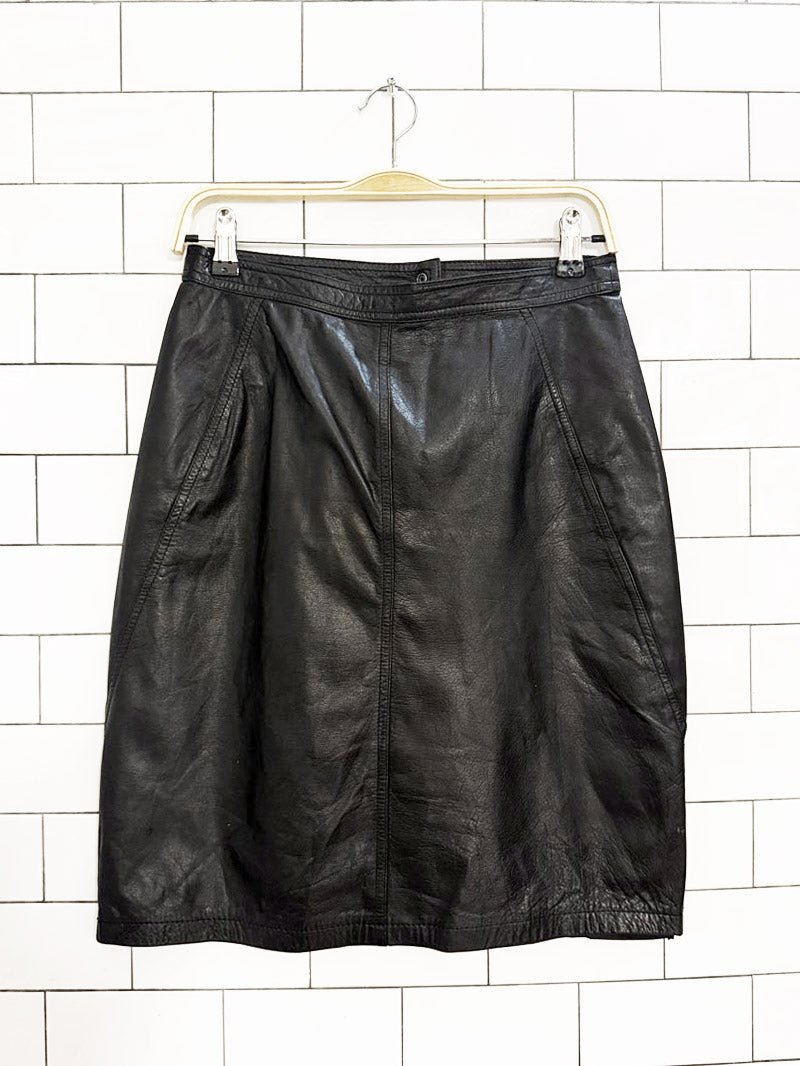 vintage 90s tarazzia soft leather mini skirt - good market thrift store