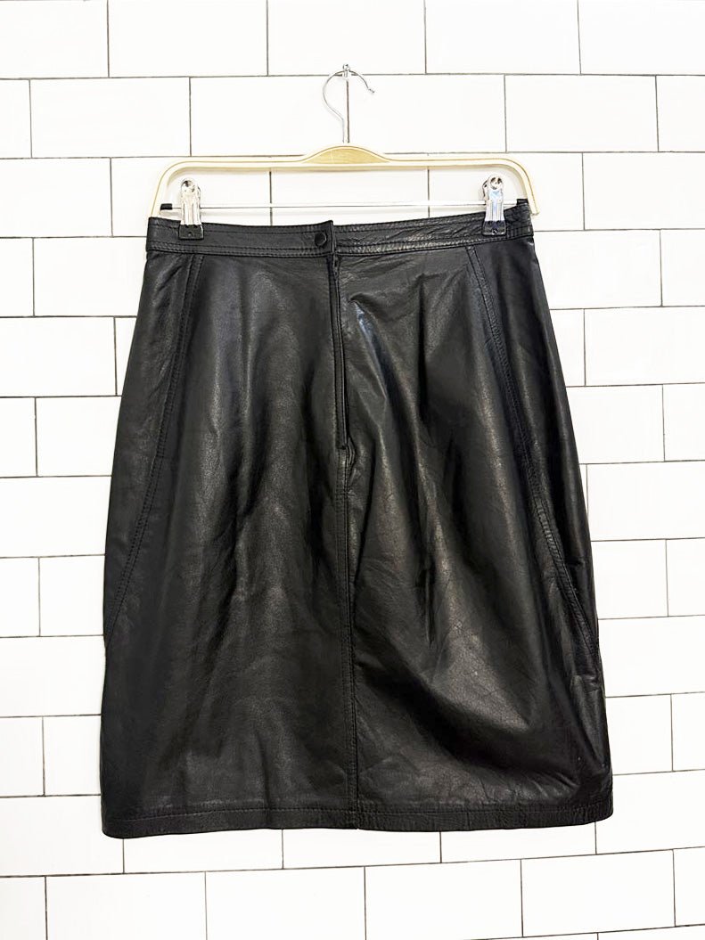 vintage 90s tarazzia soft leather mini skirt - good market thrift store
