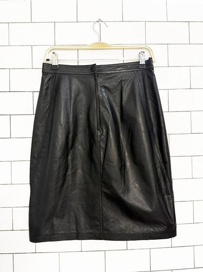 vintage 90s tarazzia soft leather mini skirt - good market thrift store