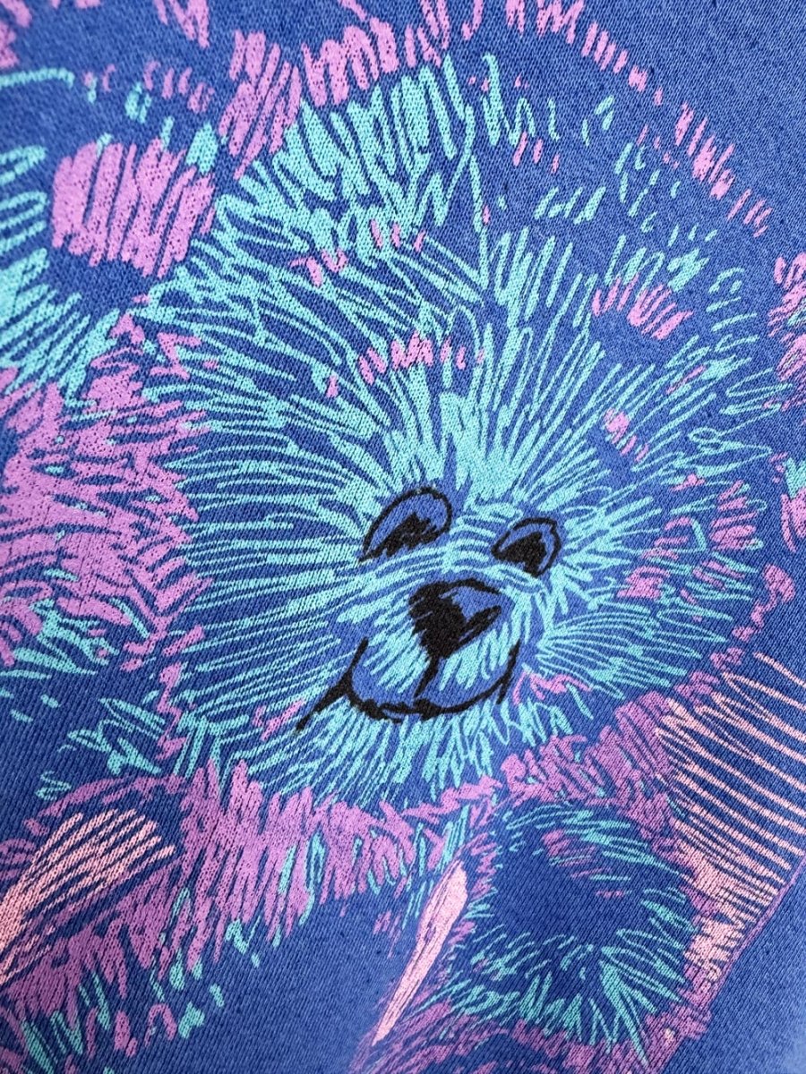 vintage 90s teddy bear sketch raglan sweatshirt - good market thrift store