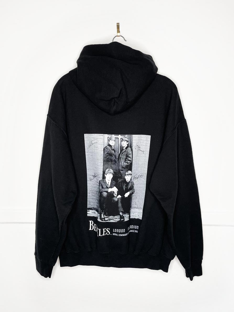 vintage 90s the beatles royal command performance 1963 reprint hoodie | jerzees - good market thrift store