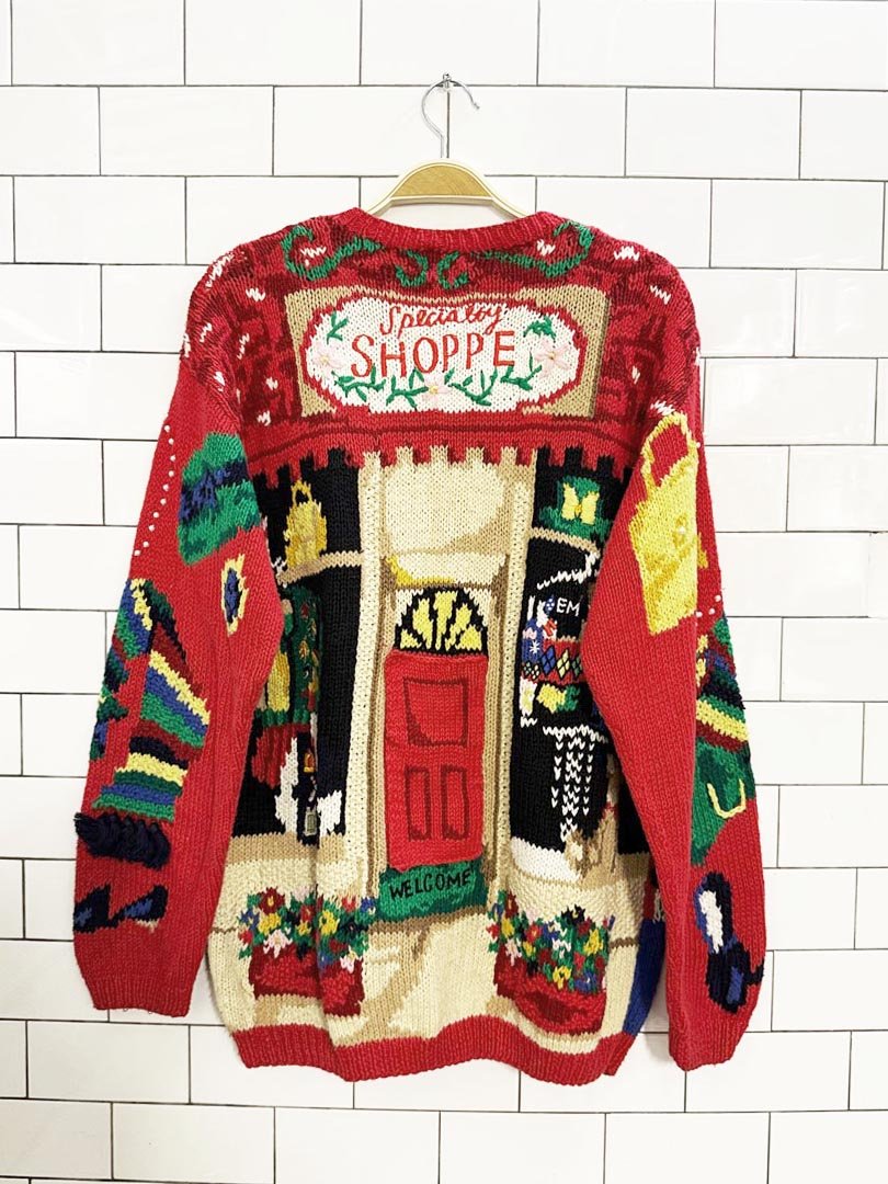 vintage 90s the eagle's eye fashion show chunky knit cardigan - good market thrift store