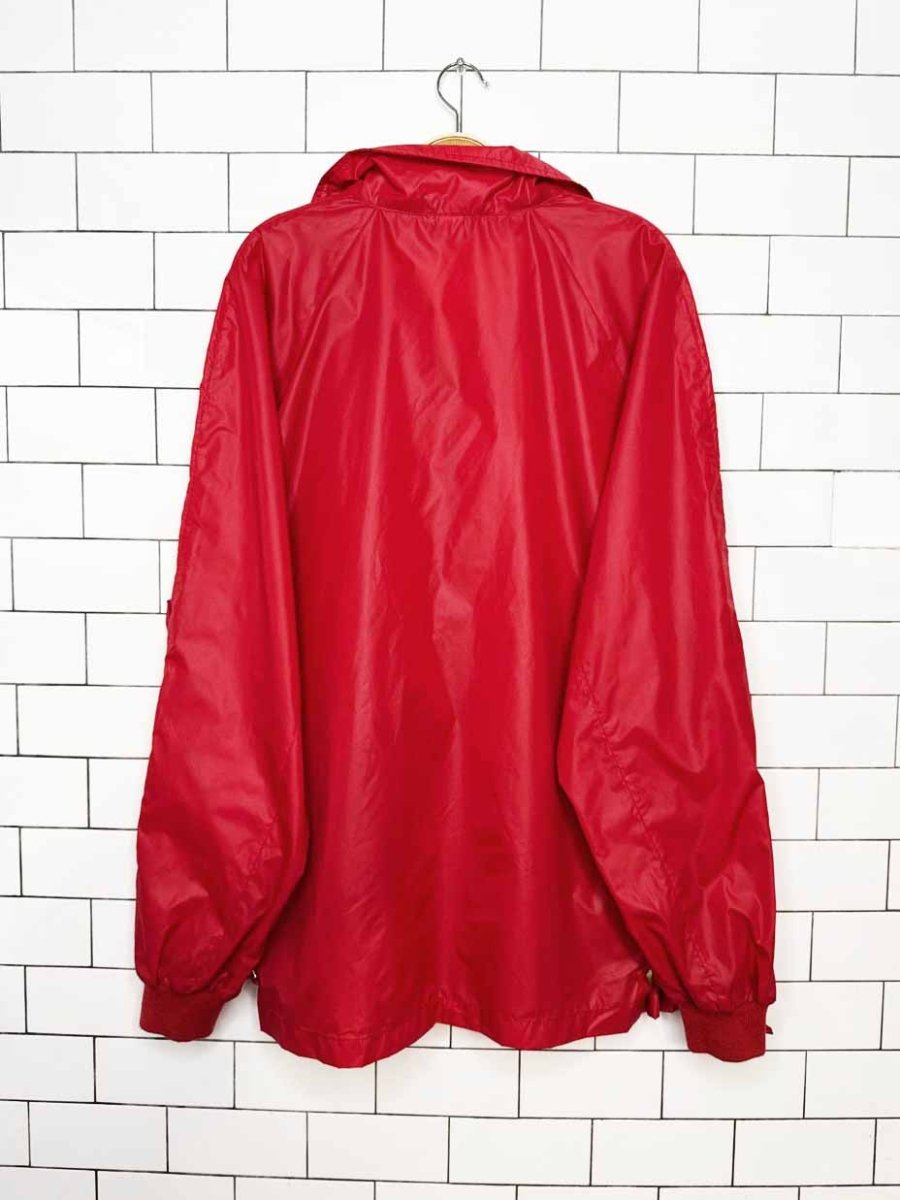 vintage 90s the lacoste club red nylon windbreaker jacket - good market thrift store
