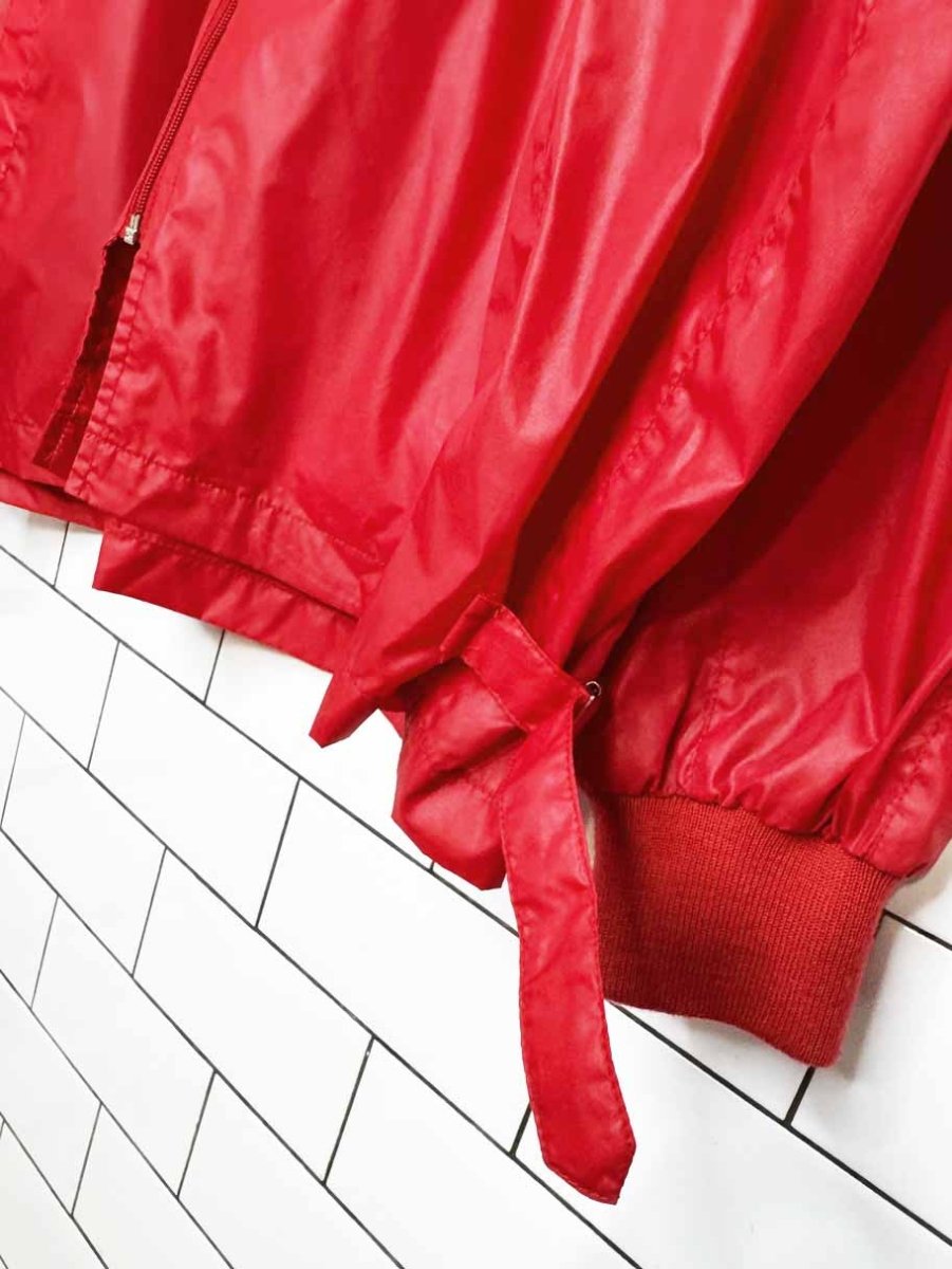 vintage 90s the lacoste club red nylon windbreaker jacket - good market thrift store