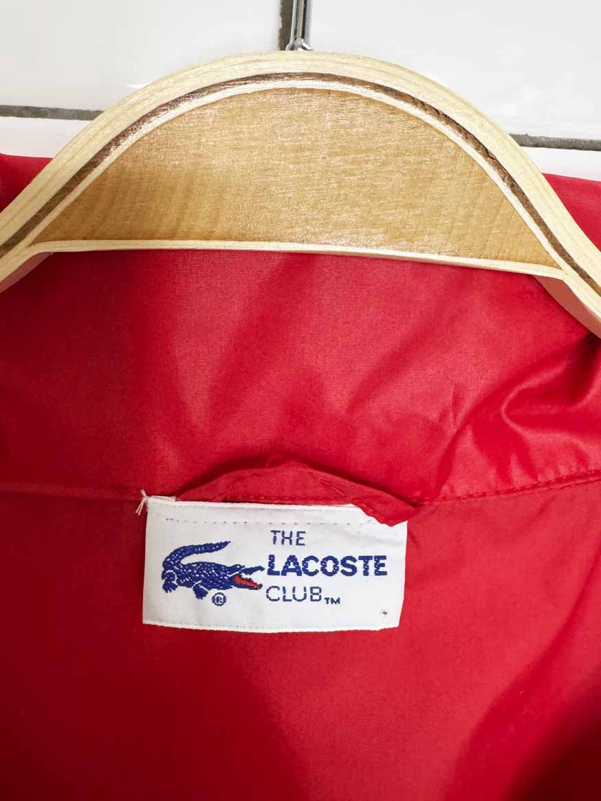 vintage 90s the lacoste club red nylon windbreaker jacket - good market thrift store