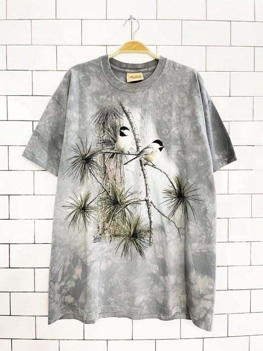 vintage 90s the mountain tie dye bird scene tee | made in USA - good market thrift store