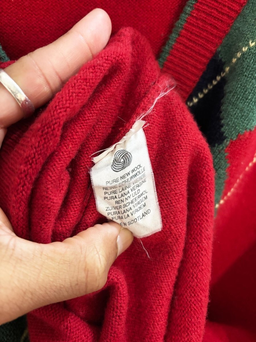 vintage 90s the scotch house 100% lambswool argyle sweater - good market thrift store