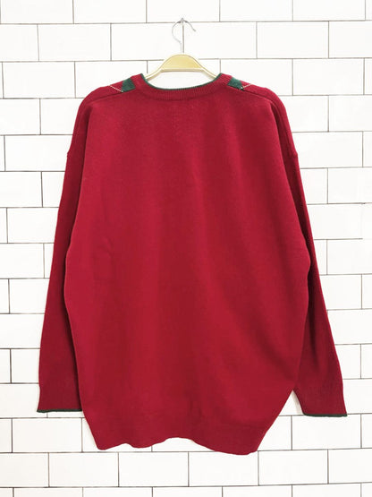 vintage 90s the scotch house 100% lambswool argyle sweater - good market thrift store