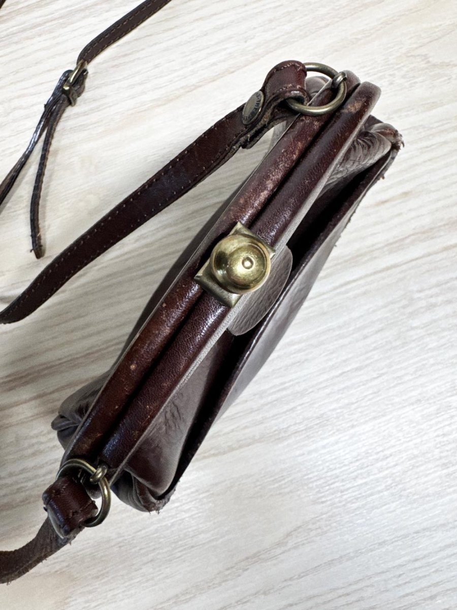 vintage 90s the trench leather satchel crossbody | made in Italy - good market thrift store