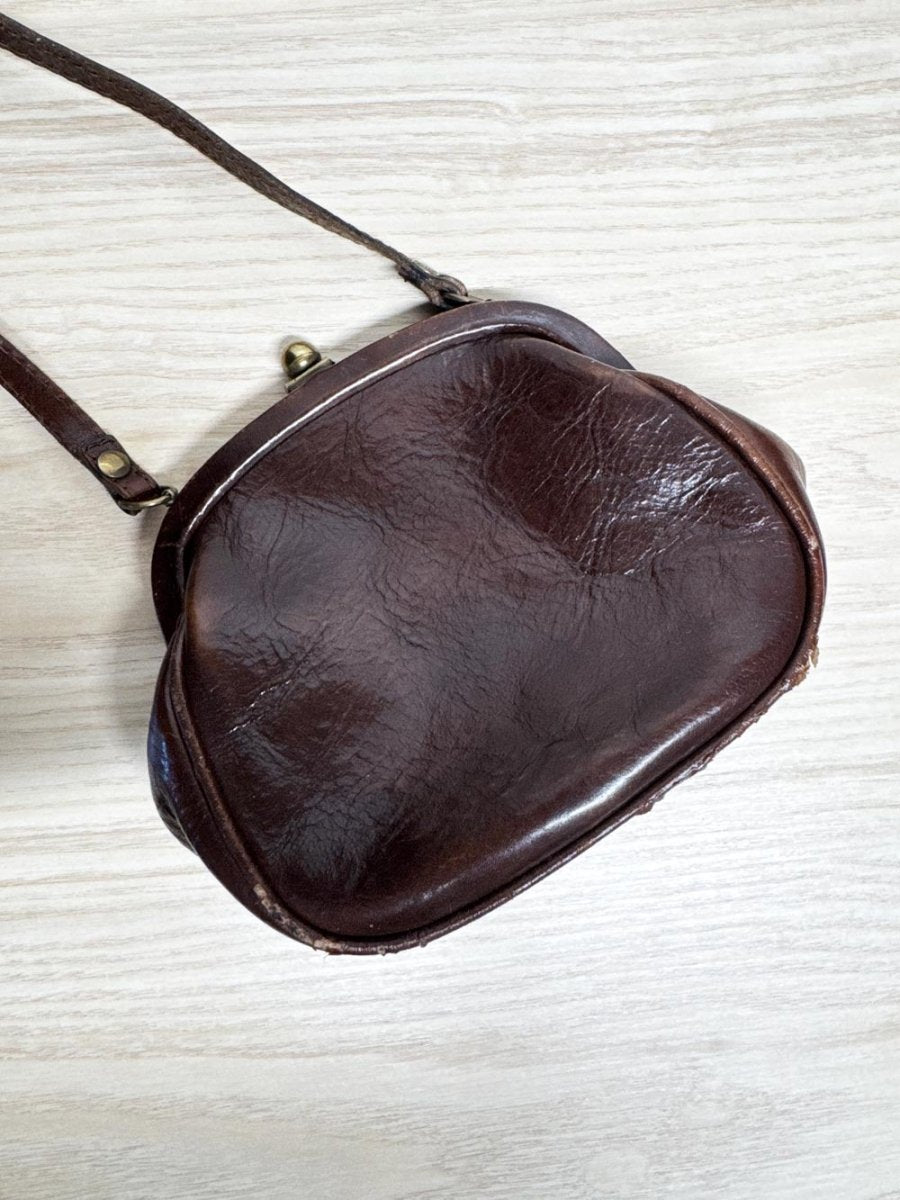 vintage 90s the trench leather satchel crossbody | made in Italy - good market thrift store