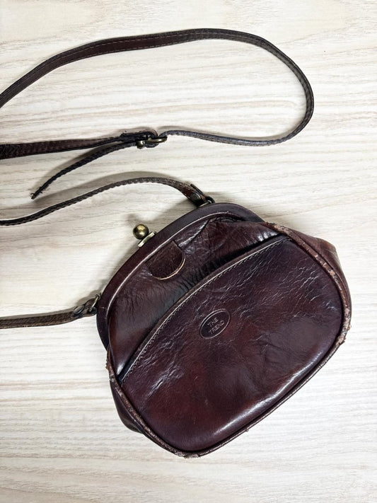 vintage 90s the trench leather satchel crossbody | made in Italy - good market thrift store