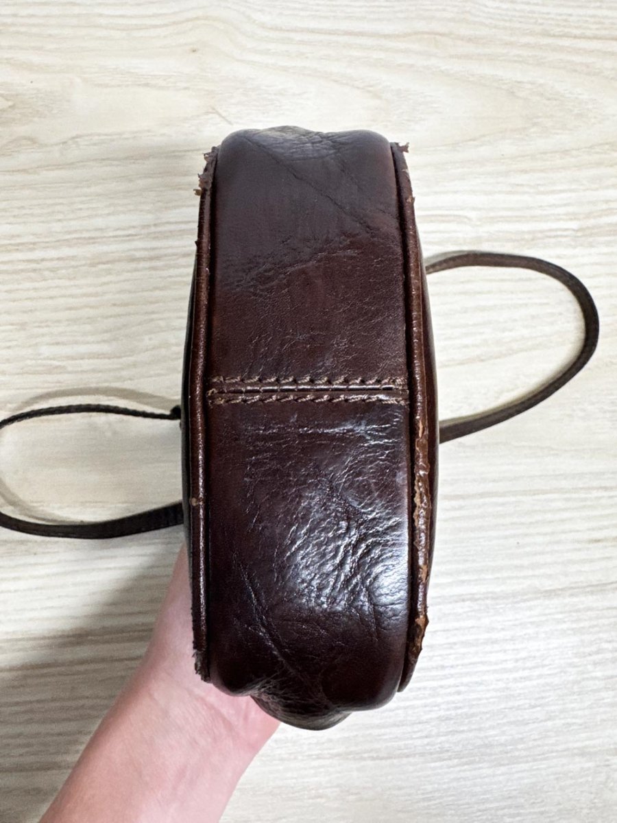 vintage 90s the trench leather satchel crossbody | made in Italy - good market thrift store