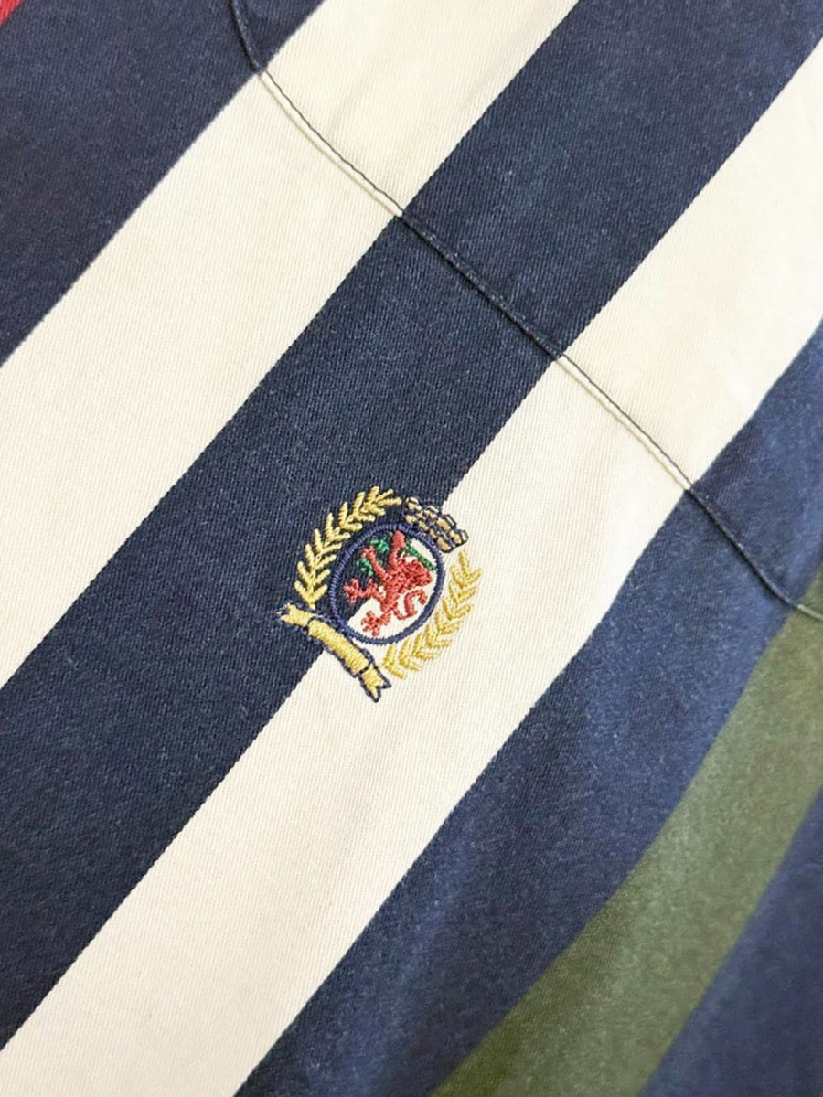 vintage 90s tommy hilfiger crest pocket striped shirt - good market thrift store