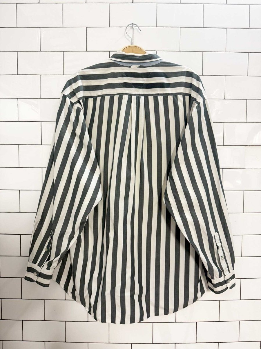 vintage 90s tommy hilfiger crest pocket striped shirt - good market thrift store