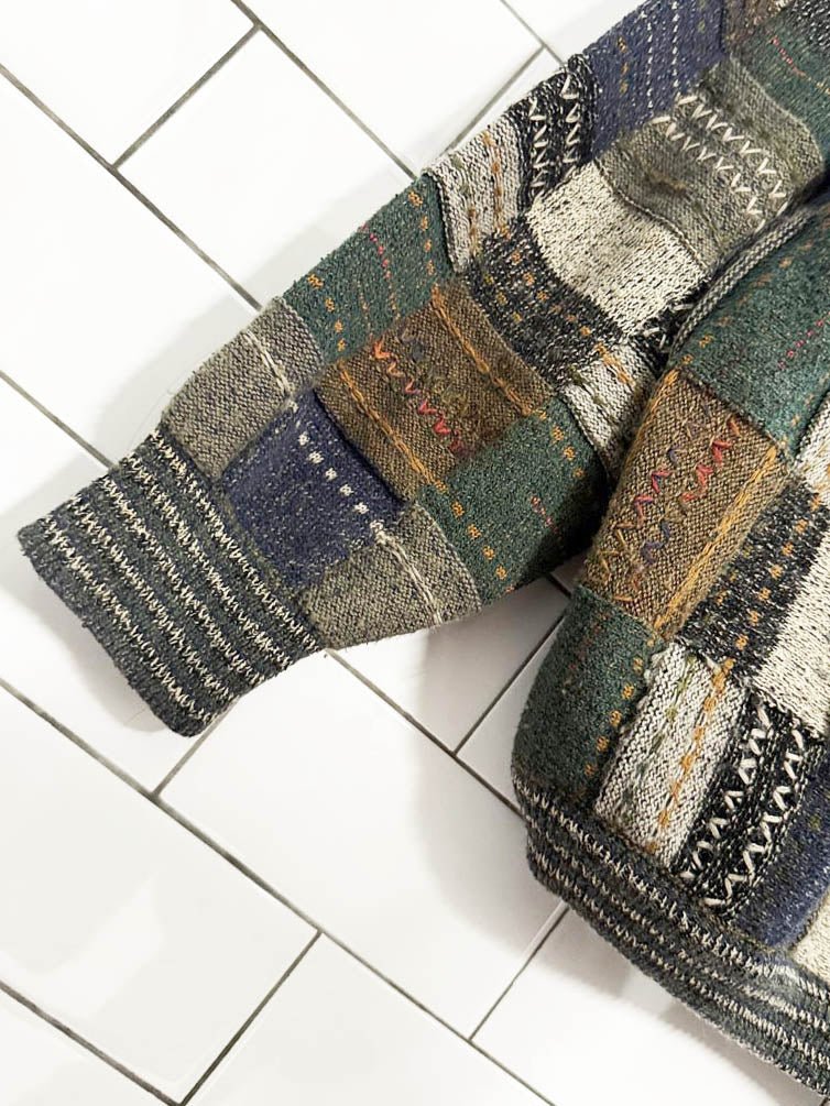 vintage 90s tosani wool - blend 3D knit sweater - good market thrift store