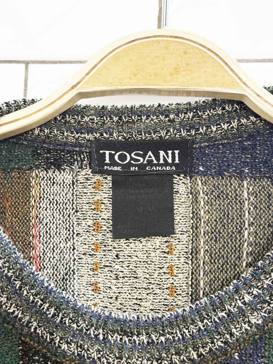 vintage 90s tosani wool - blend 3D knit sweater - good market thrift store