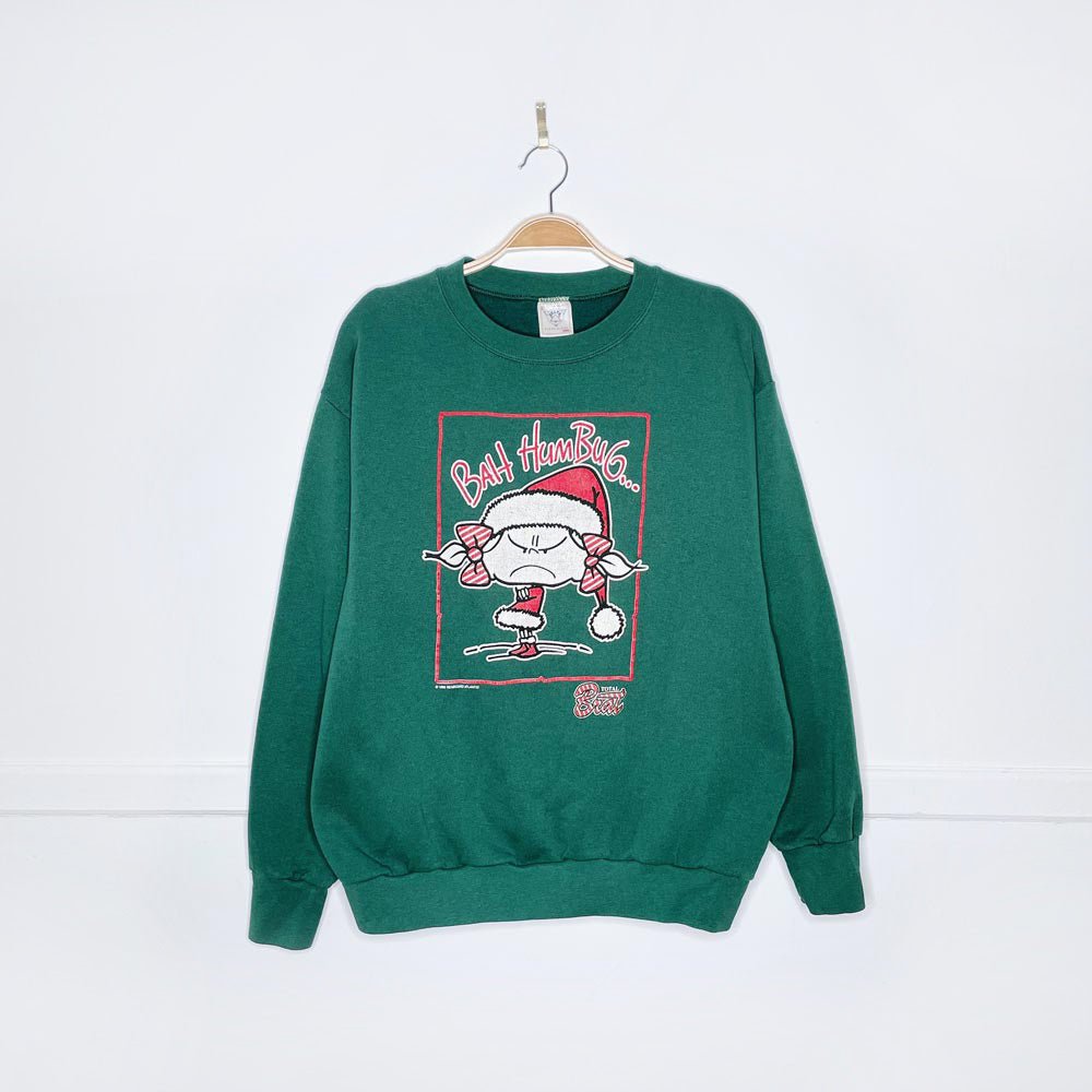 vintage 90s total brat bah humbug graphic crew - good market thrift store