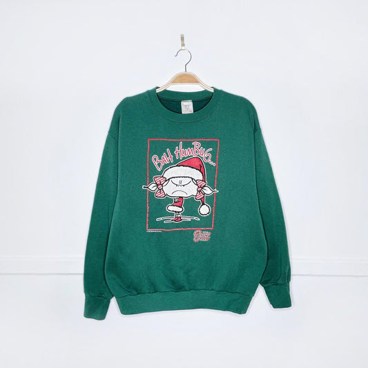 vintage 90s total brat bah humbug graphic crew - good market thrift store
