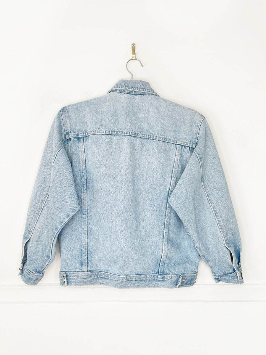 vintage 90s tough denim trucker jacket - good market thrift store
