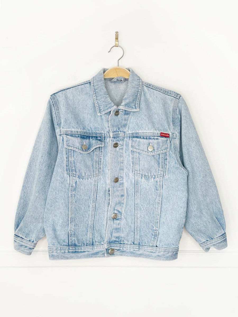 vintage 90s tough denim trucker jacket - good market thrift store