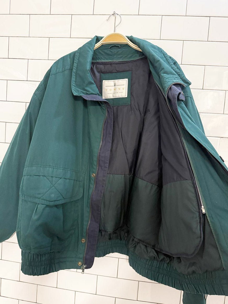 vintage 90s towne bomber jacket | london fog | zip out lining - good market thrift store