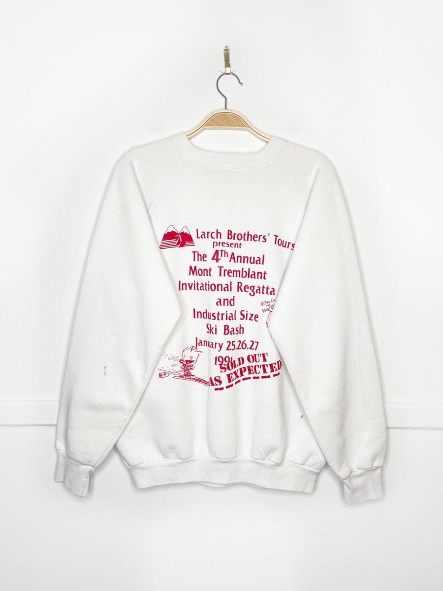 vintage 90s tremblant ski graphic sweatshirt | larch brothers tours | made in Canada - good market thrift store