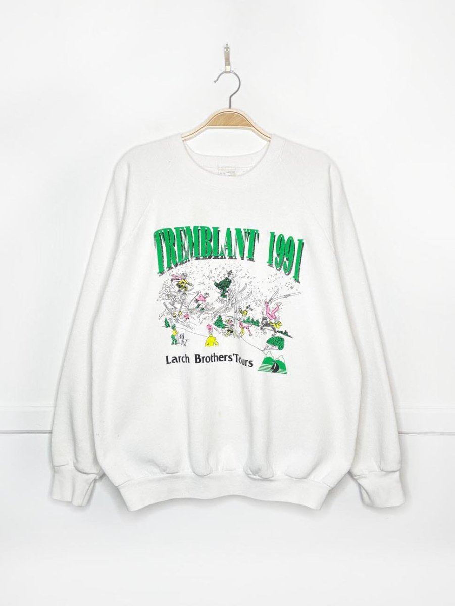 vintage 90s tremblant ski graphic sweatshirt | larch brothers tours | made in Canada - good market thrift store