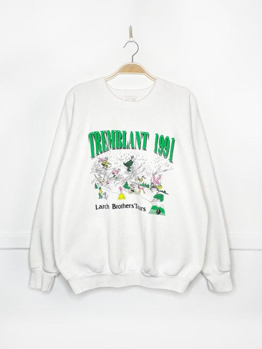 vintage 90s tremblant ski graphic sweatshirt | larch brothers tours | made in Canada - good market thrift store