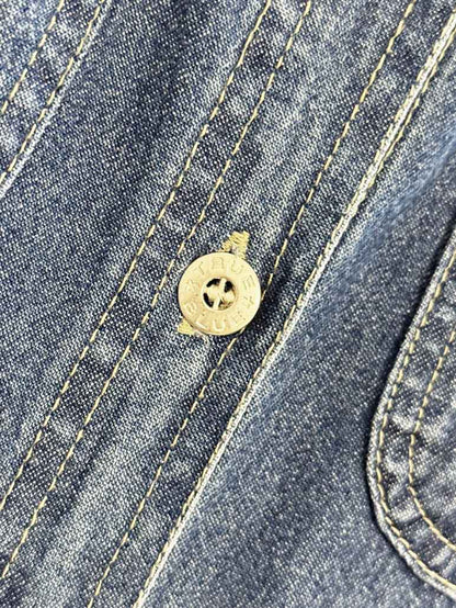 vintage 90s true blue full button denim jumper maxi dress - good market thrift store