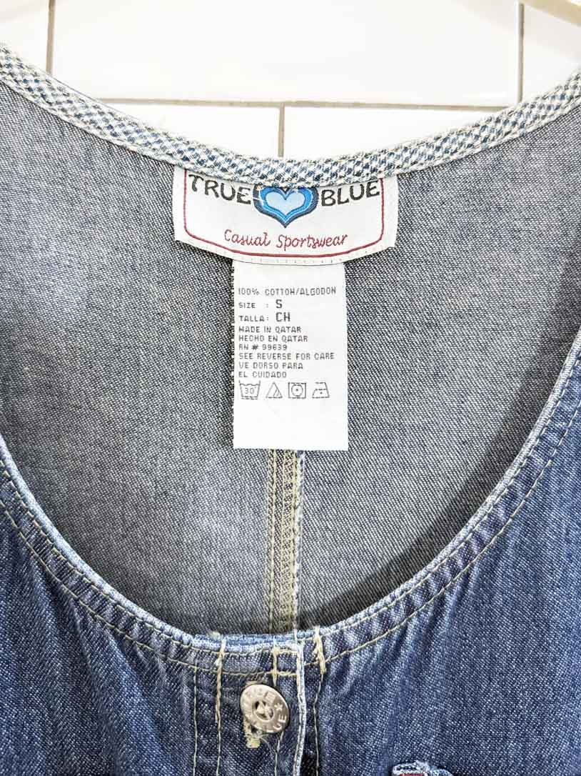 vintage 90s true blue full button denim jumper maxi dress - good market thrift store
