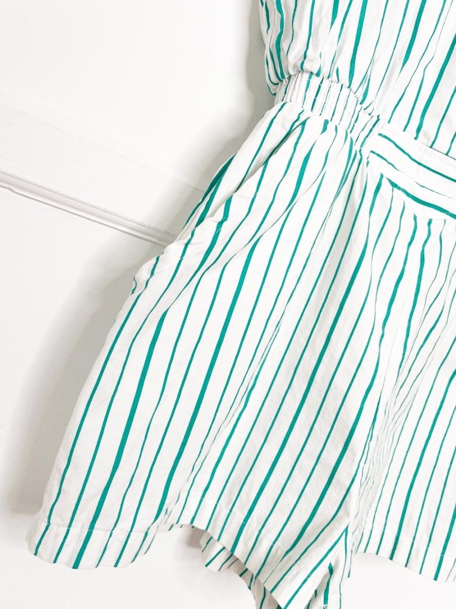 vintage 90s upper level striped collared jumpsuit - good market thrift store