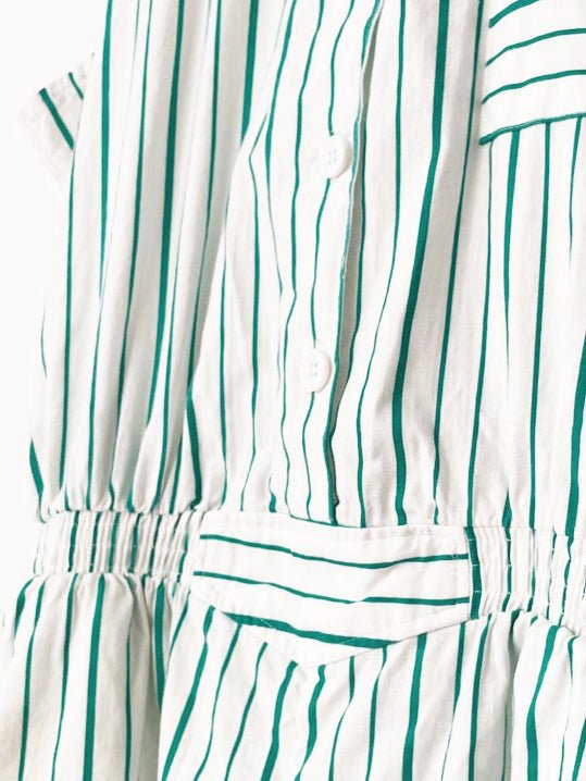 vintage 90s upper level striped collared jumpsuit - good market thrift store