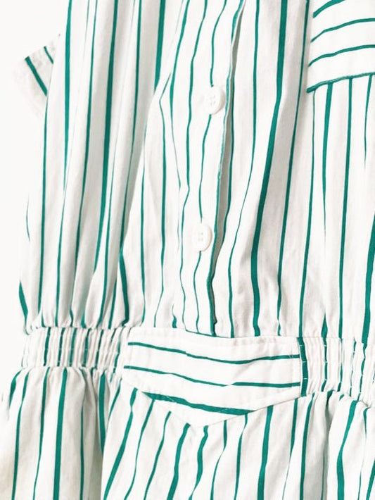 vintage 90s upper level striped collared jumpsuit - good market thrift store