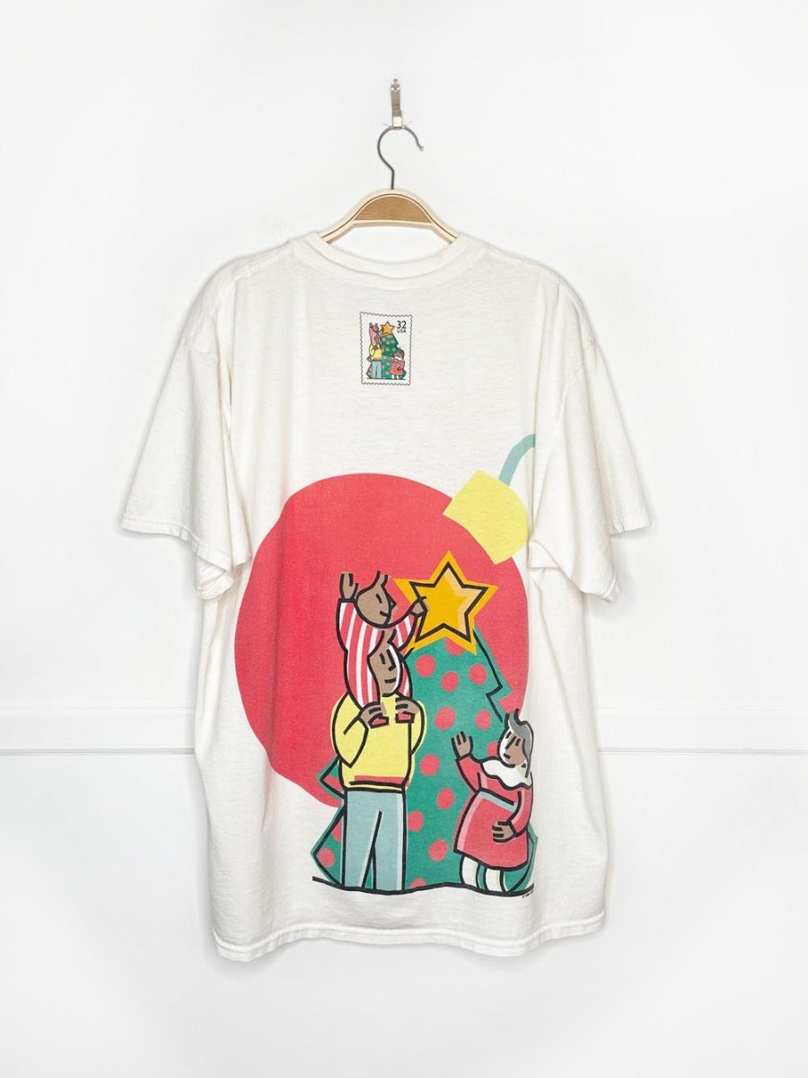 vintage 90s USPS holiday stamp graphic tee | tulex - good market thrift store