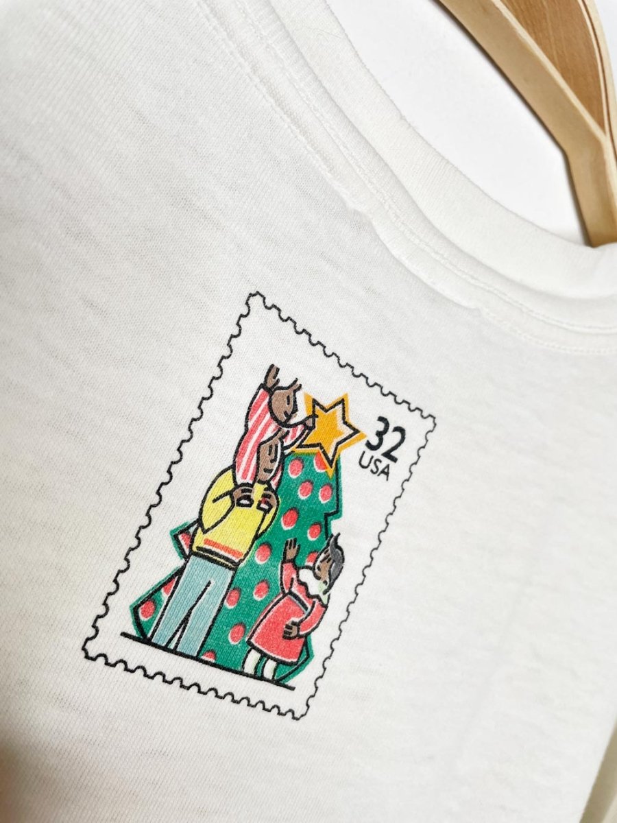 vintage 90s USPS holiday stamp graphic tee | tulex - good market thrift store