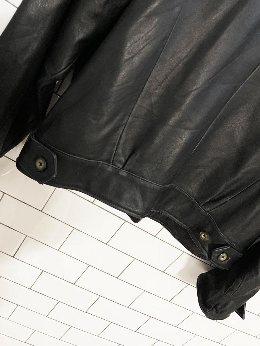 vintage 90s valerie stevens butter leather boxy shirt jacket | new zealand lambskin - good market thrift store