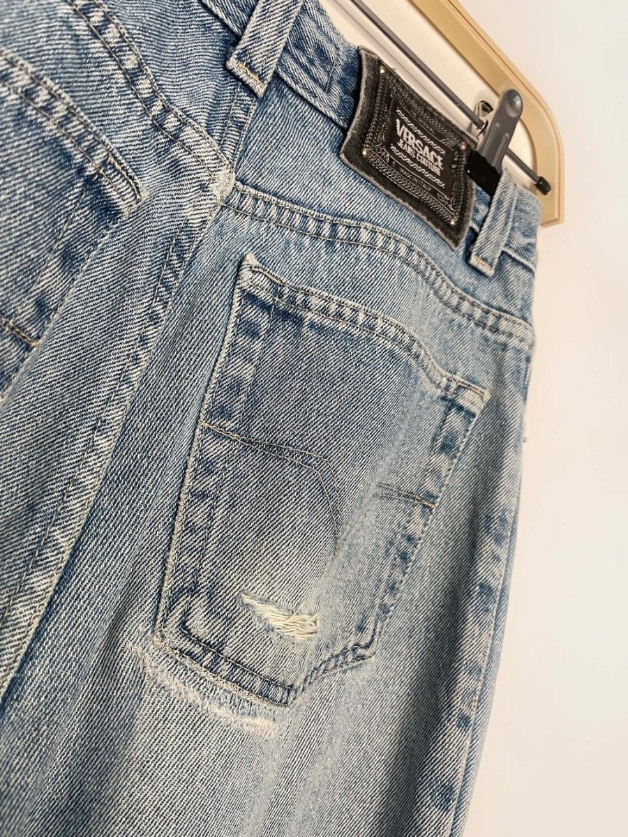 vintage 90s versace jeans couture high rise straight jeans | made in Italy - good market thrift store