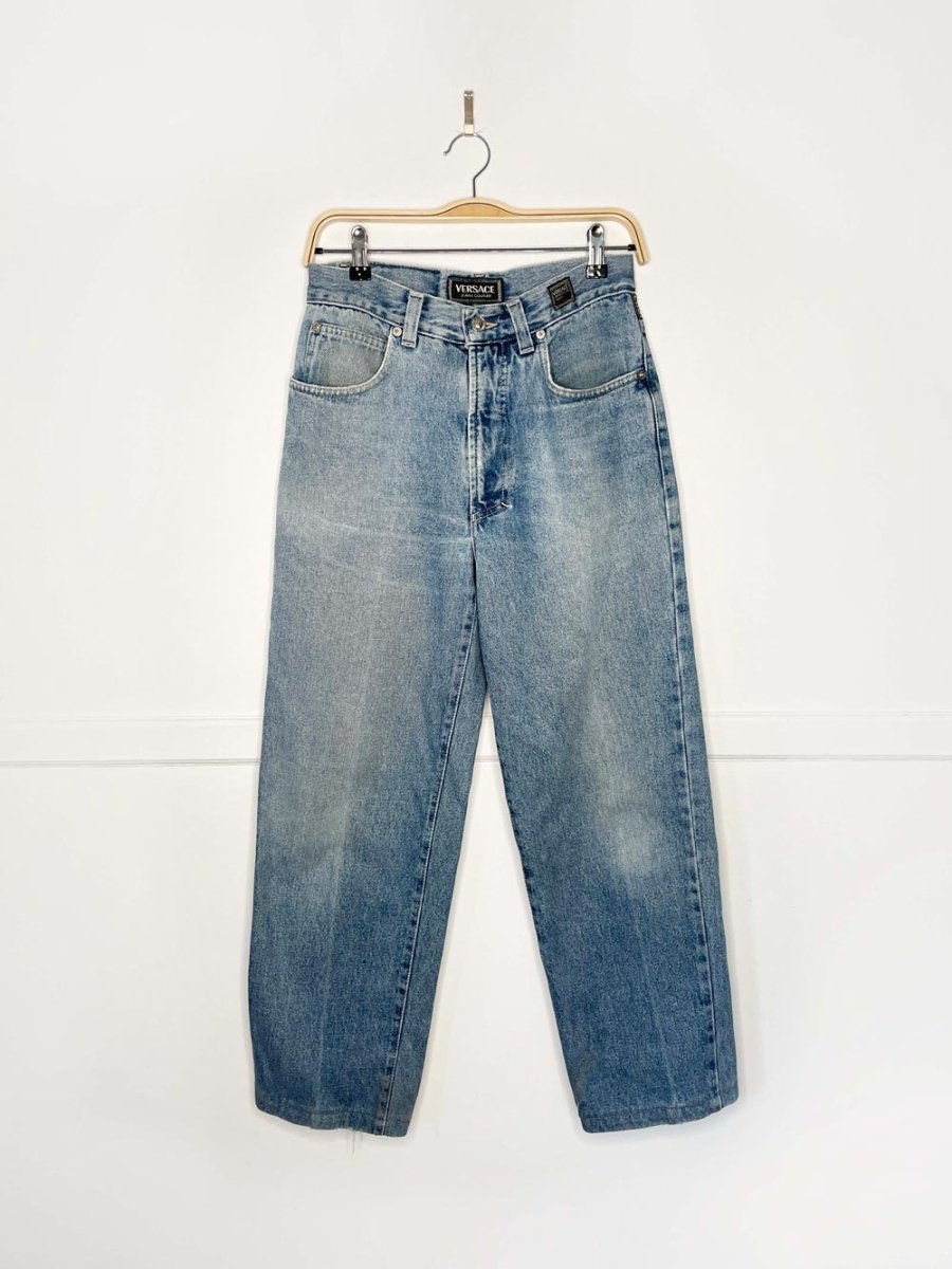 vintage 90s versace jeans couture high rise straight jeans | made in Italy - good market thrift store
