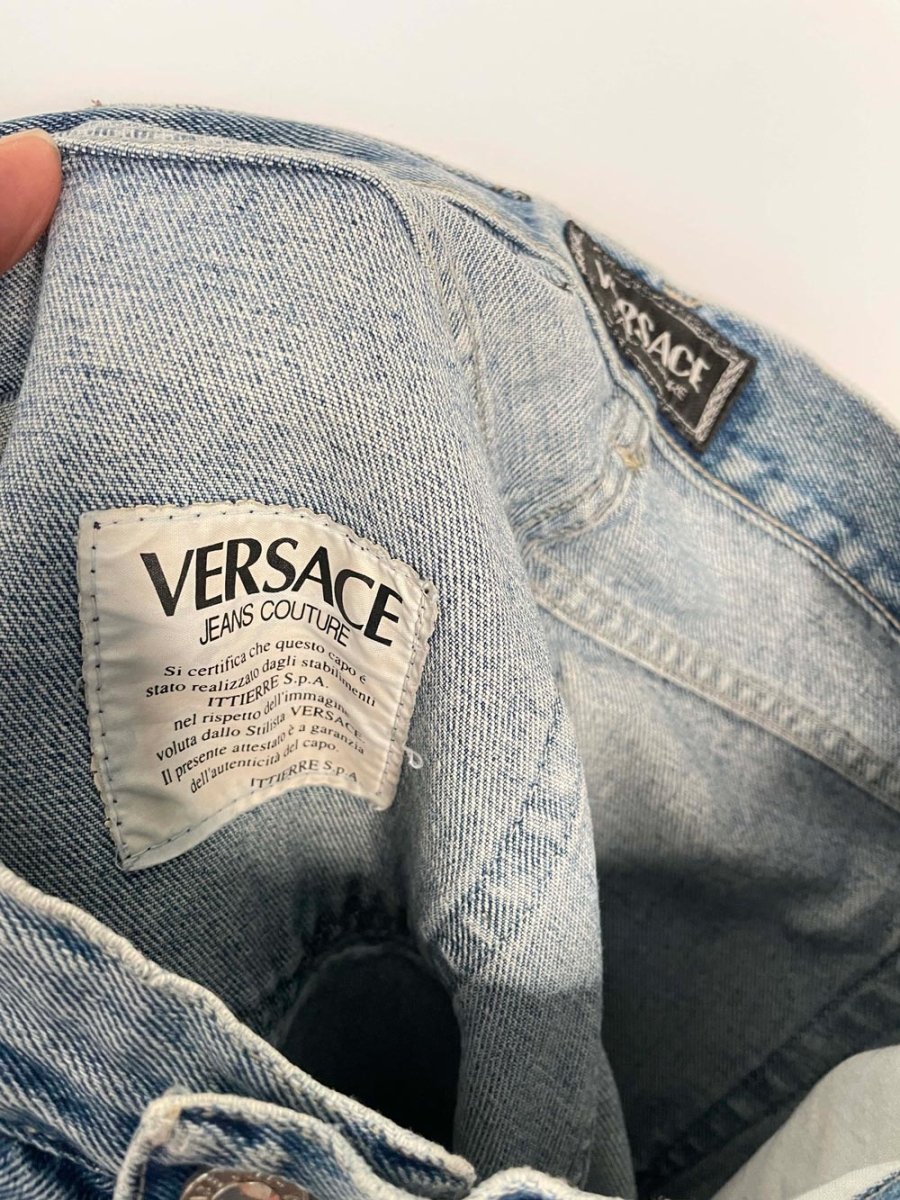 vintage 90s versace jeans couture high rise straight jeans | made in Italy - good market thrift store