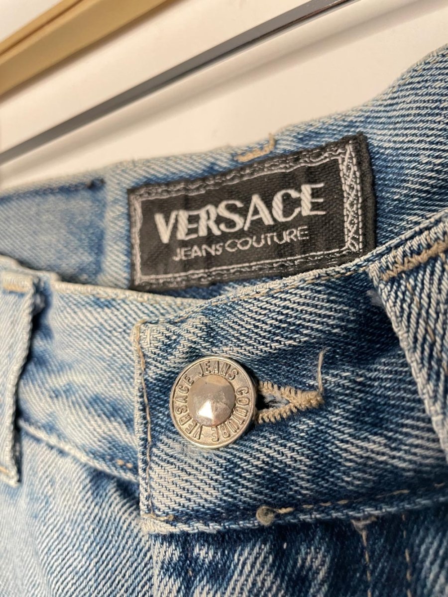 vintage 90s versace jeans couture high rise straight jeans | made in Italy - good market thrift store