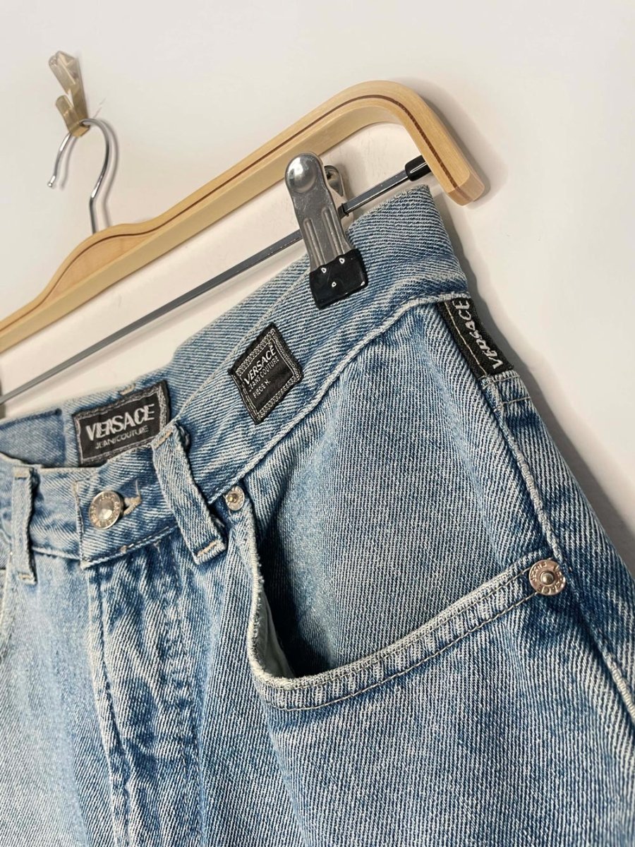 vintage 90s versace jeans couture high rise straight jeans | made in Italy - good market thrift store