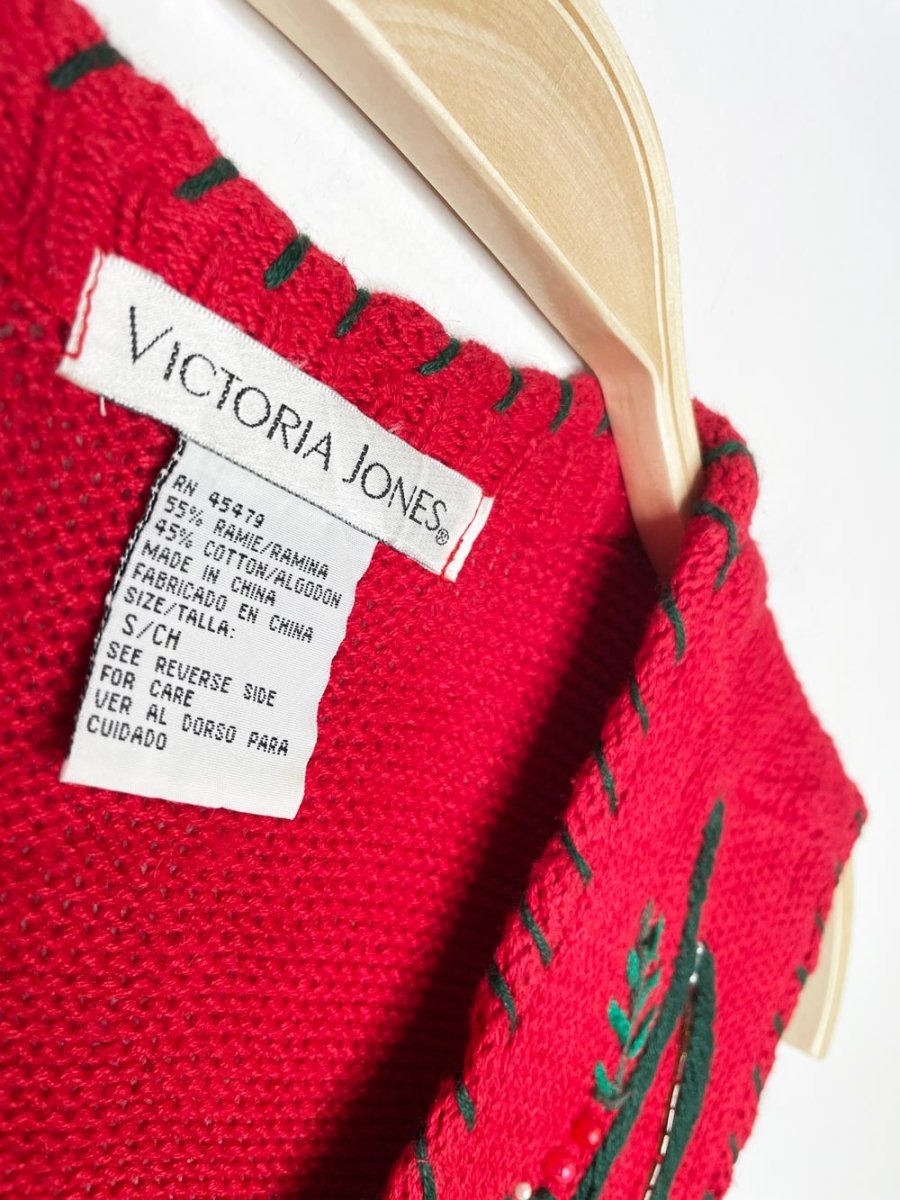 vintage 90s victoria jones candlelight holiday whipstitch knit vest - good market thrift store