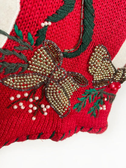 vintage 90s victoria jones candlelight holiday whipstitch knit vest - good market thrift store
