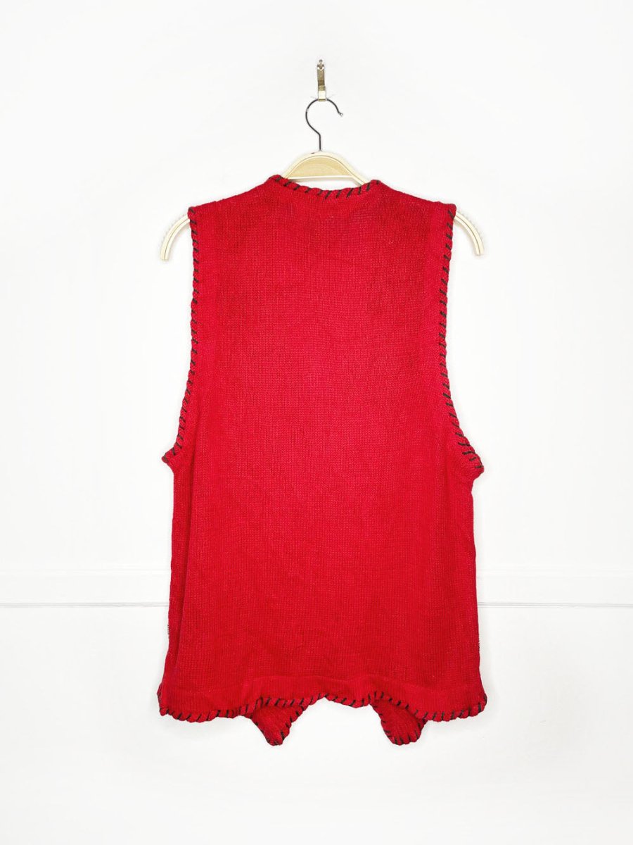 vintage 90s victoria jones candlelight holiday whipstitch knit vest - good market thrift store