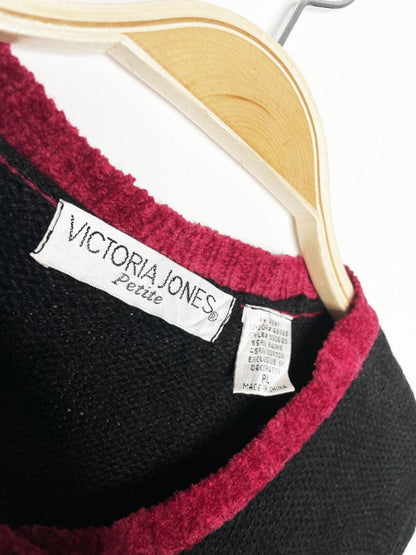 vintage 90s victoria jones holiday teddy bears knit cardigan | chenille trim - good market thrift store