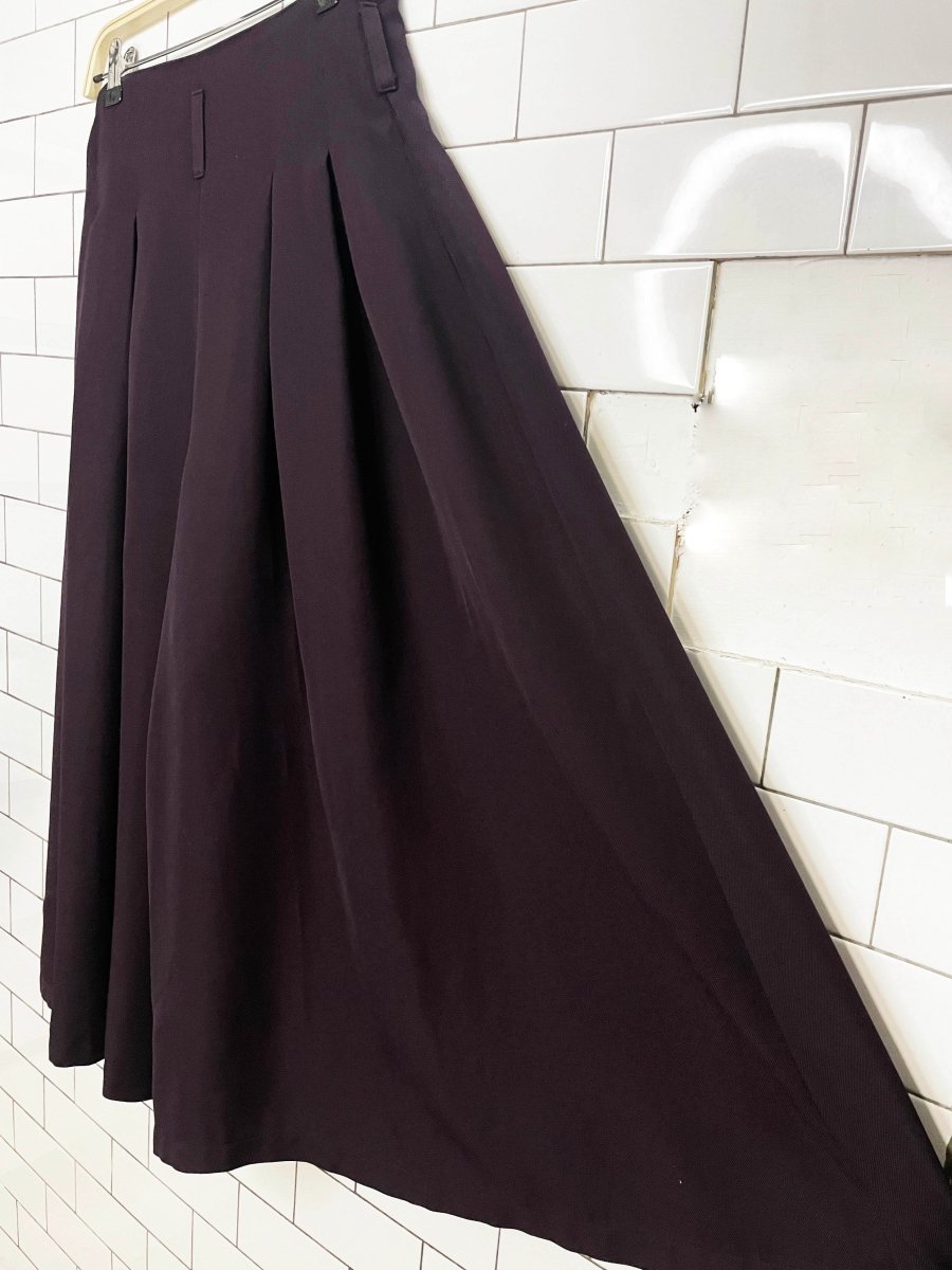 vintage 90s warehouse wool-blend pleated wrap wide leg pants - good market thrift store
