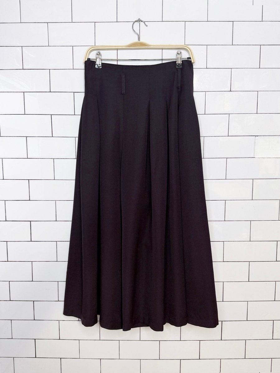 vintage 90s warehouse wool-blend pleated wrap wide leg pants - good market thrift store