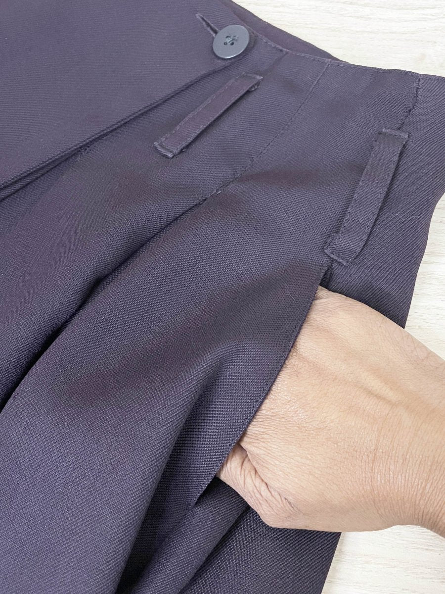 vintage 90s warehouse wool-blend pleated wrap wide leg pants - good market thrift store